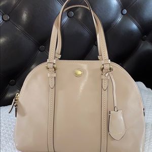 Coach Satchel Handbag Purse Bag Taupe